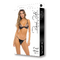 Комплект білизни Rene Rofe Vinyl Vibes, вініл з мереживом, чорний, S/M