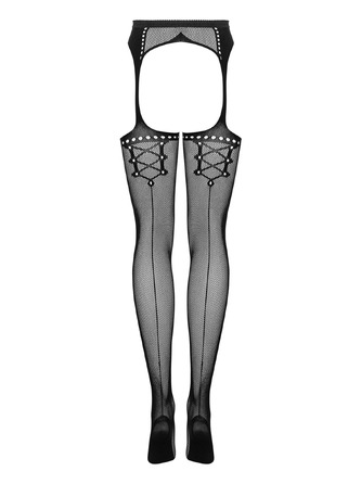 Чулки с поясом Garter stockings S314 czarny S/M/L Obsessive