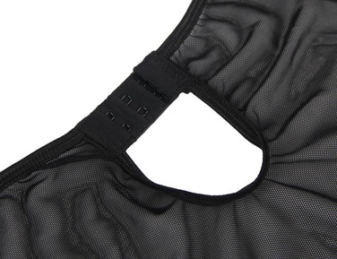 Полупрозрачный пеньюар с трусиками Star Night с кружевом, чёрный, XS-S