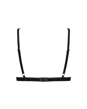 Бюстгальтер сеточкой с кружевной оккантовкой Obsessive Mibelia черный, XS/S