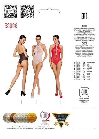 Боді BS088 з імітацією корсетного шнурування.