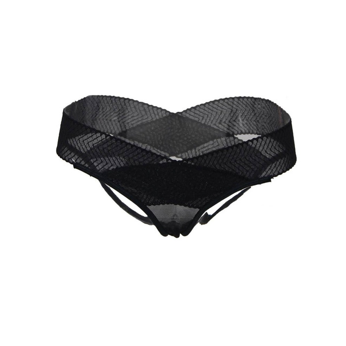 Трусики з декоративними переплетеннями Star Night та відкритим доступом, чорний, XS/S