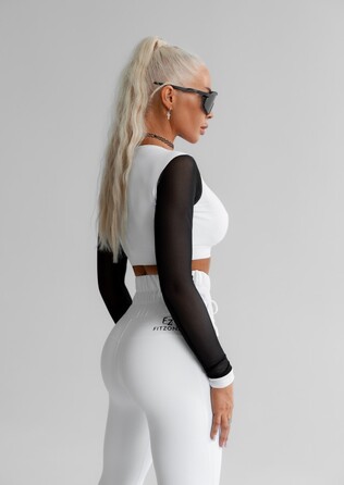 ЛЕГИНСЫ WHITE LEGGINGS WITH RUFFLED WAISTBAND