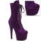 Чоботи Pleaser Adore-1045VEL *7 дюймів на підборах, 2 3/4 дюйма з оксамитового шнурівки спереду з PF, фіолетові