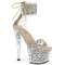 Босоніжки Pleaser Sky-327RSI *7 дюймів на підборах, 2 3/4 дюйма з манжетою на щиколотці PF, ззаду блискавка, сріблясті/нюдово-сріблясті