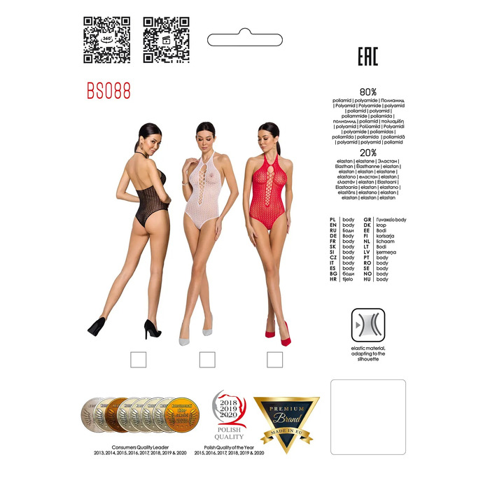 Боді BS088 з імітацією корсетного шнурування.