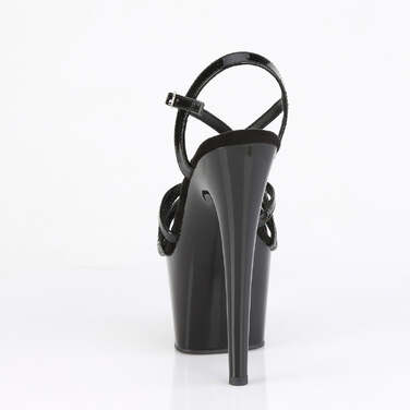 Босоножки Adore-713, каблук 7 дюймов, ремни крест-накрест шириной 2 3/4 дюйма, чёрная лакированная кожа