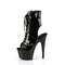 Чоботи Pleaser Adore-1016 на підборах 7 дюймів, чоботи на підборах 2 3/4 дюйма з відкритим носком/щиколоткою ззаду, з блискавкою збоку, чорні