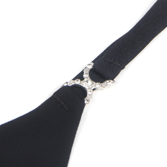 Гладкі стрінги Star Night прикрашені стразами з боків, чорні, S