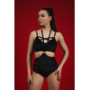 Eclipse Velvet — Боді З Велюру З Високими Шортами Для Pole Dance, Heels Та Сценічних Виступів - чорний у крапку