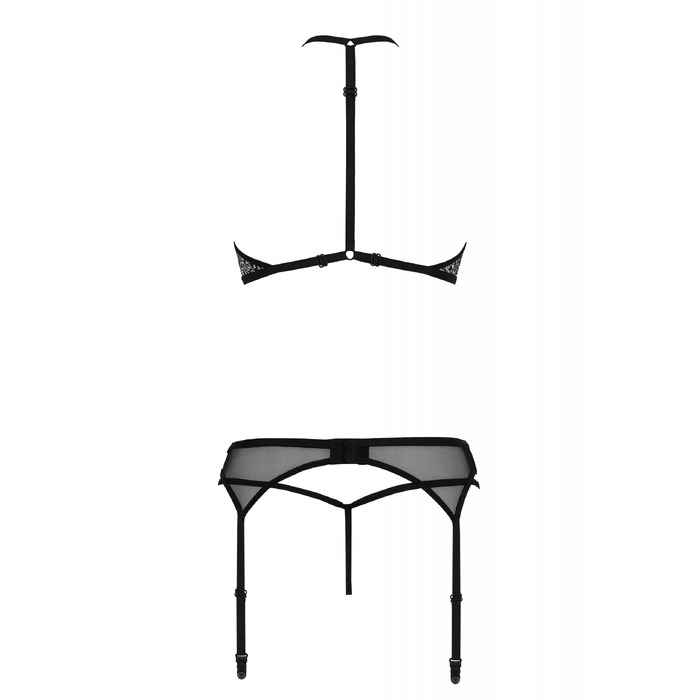 Комплект белья с поясом для чулков SATARA SET black S/M - Passion