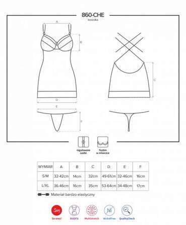 Сорочка Obsessive 860-CHE-3 chemise