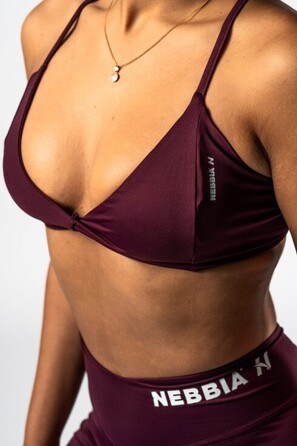 Топ Nebbia Medium-Support Sports Bra TWIST-KNOT Dark Red 423