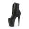 Чоботи Pleaser Flamingo-1020PK на підборах 8 дюймів, черевики на шнурівці 4 дюйми, блискавка збоку, чорні, з веганської шкіри/чорні