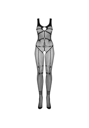 Комбинезон сетка Obsessive Bodystocking N123, чорный, One Size