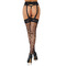 Панчохи в сіточку з мереживним поясом Daring Intimates, чорні, One Size