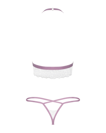 Эротичный комплект кружевной Obsessive Lilyanne 2-pcs set white S/M