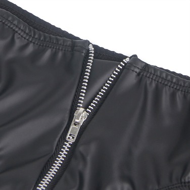 Труси на блискавці StarNight з екошкіри, чорні, S