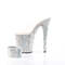 Шлепанцы Pleaser Bejeweled-812RS, каблук 8 дюймов, 4-дюймовые шлепанцы с декором PF RS и подходящим манжетом, прозрачные/серебристые