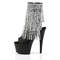 Чоботи Pleaser Adore-1024RSF **7-дюймовий каблук, 2 3/4-дюймові черевики до щиколотки з відкритим носком/каблуком, збоку блискавка, сріблясті/чорні