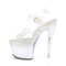 Босоніжки Pleaser Discolite-708 на підборах 7 дюймів, ремінець на щиколотці 2 3/4 дюйма з підсвічуванням LED, прозорі/білі