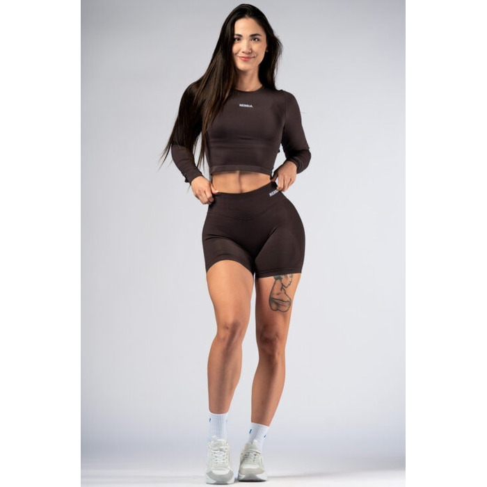 Шорти Nebbia High-Waist Push-Up Shorts POWER Dark Brown 893
