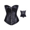 Корсет із застібкою блискавкою Star Night Sexy Leather та шнурівкою, чорний, L (без коробки)