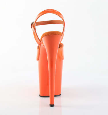 Босоніжки Flamingo-809 на підборах 8 дюймів, босоніжки з ремінцем на щиколотці 4 дюйми, помаранчеві