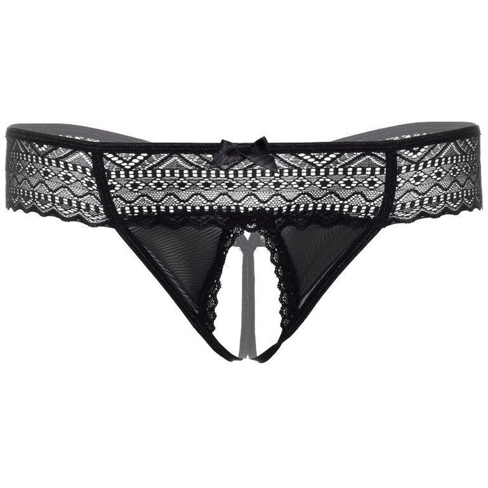 Трусики з інтимним вирізом S/M Roxanne Daring Intimates, чорні