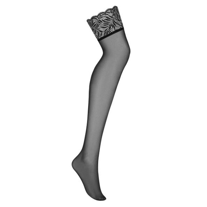 Чулки черные Obsessive Contica stockings L/XL