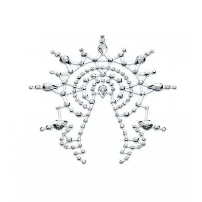 Украшения из страз для груди и лобка, Joujoux Gloria серебряный