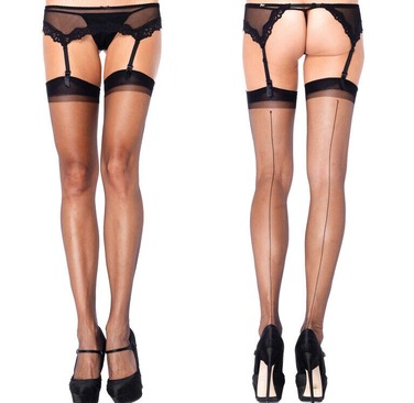 Черные чулки Leg Avenue Ultra Sheer Backseam