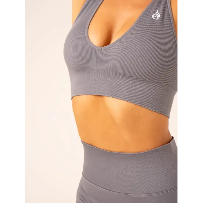 Топ Ryderwear Lift Rib Seamless Halter Sports Bra - Charcoal