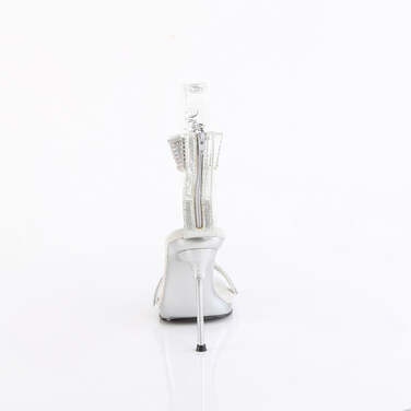 Босоножки Chic-40, каблук 4 1/2 дюйма, ремешок на щиколотке шириной 1/4 дюйма, с ремешком на щиколотке, молния сзади, серебристые