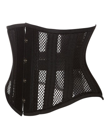 Корсет із сітки Star Night Steel Bones Grid Corsets з гачками і шнурівкою, чорний, M (без коробки)