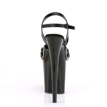 Босоніжки Flamingo-809GB на підборах 8 дюймів, босоніжки з ремінцем на щиколотці 4 дюйми з кляпом, чорні