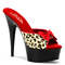 Шльопанці Pleaser Delight-601-6 на підборі 6 дюймів, двоколірні шльопанці 1 3/4 дюйма з бантом, леопардові/чорні