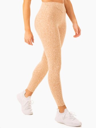 Леггинсы Rotation High Waisted Scrunch Leggings - Sandstone Leopard