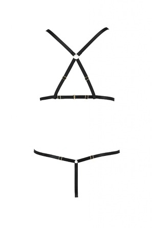 Комплект белья со стреп-лентами и открытым доступом S/M ARMANDA SET black S/M - Passion