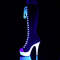 Boots Pleaser Delight-2000SK-02 **Каблук 6 дюймов, высота 3,5 см, высокие кроссовки до колена, шнуровка, молния сзади, черно-белые