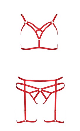 Комплект контурного белья MAGALI SET WITH OPEN BRA red S/M - Passion