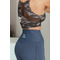ТОП MILITARY BROWN TOP WITH TULE  CUTOUT 14323
