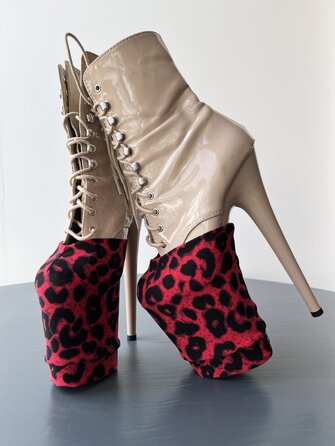 Захисти для Платформи Взуття Animal Print для Pole Dance Heels Захист та Стиль - червоний леопард