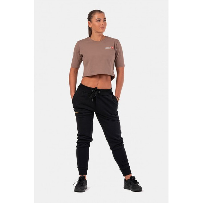 Топ Minimalist Logo NEBBIA crop top 600 Brown