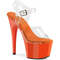 Босоніжки Pleaser Adore-708 на підборах 7 дюймів, з ремінцем на щиколотці 2 3/4 дюйма, прозорі/помаранчеві
