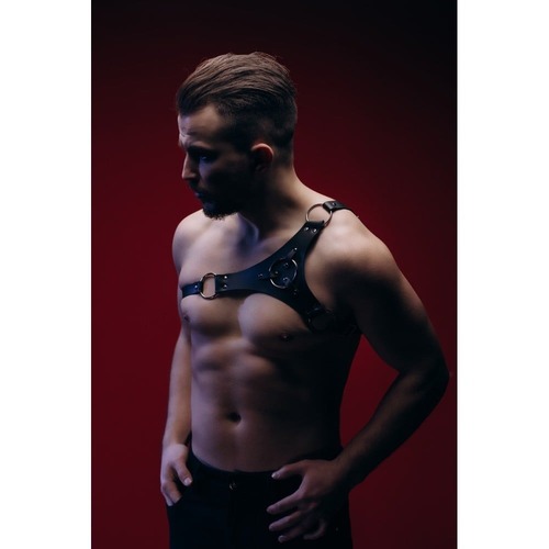 Портупея мужская One Size P30 , натуральная кожа, черная