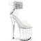 Босоніжки Pleaser Flamingo-824RS-02 *8 дюймів на підборах, 4 дюйми з манжетою на щиколотці PF з RS, блискавка ззаду, прозорі/сріблясті