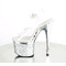 Босоніжки Pleaser Esteem-708CHLG на підборах 7 дюймів, босоніжки з ремінцем на щиколотці 3 дюйми, прозорі/сріблястий хром