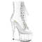 Чоботи Pleaser Adore-1021C-2 *7 дюймів на підборах, 2 3/4 дюйма з відкритим носком, шнурівкою спереду та чобітками, прозорі