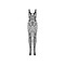 Комбінезон сітка Obsessive Bodystocking N123, чорний, One Size